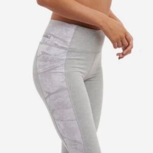 Pelagic Leggings Gray on Gray Fish Print, Size L